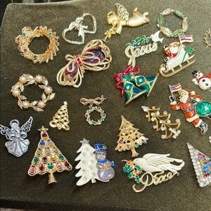 Vintage Holiday Brooch collection.